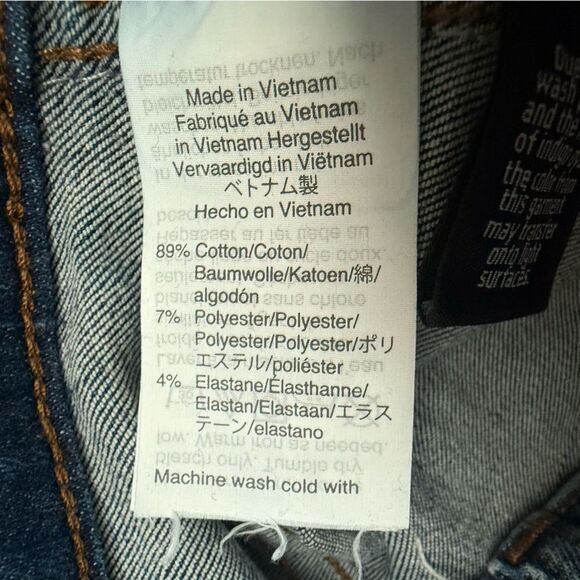 Madewell 9” High Skinny Blue Jeans Blue with Tapered Distressed Bottom - Picture 7 of 10